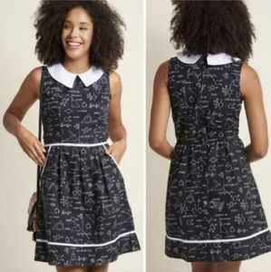 Retrolicious Modcloth Science/Math Collared Dress